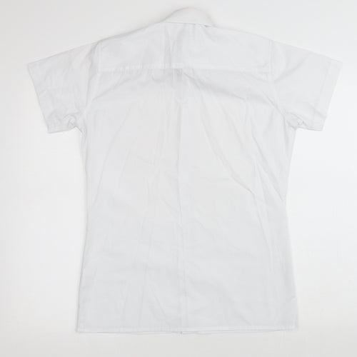 Hunter Womens White  Polyester Basic Button-Up Size 14 Collared