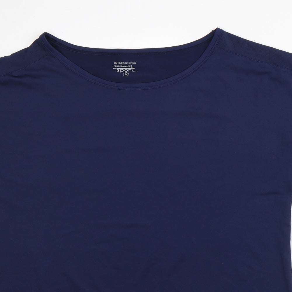 Dunnes Stores Womens Blue  Polyester Pullover T-Shirt Size M Crew Neck