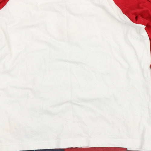 Dunnes Stores Boys White Colourblock 100% Cotton  Pyjama Top Size 7-8 Years   - Christmas Polar Bear