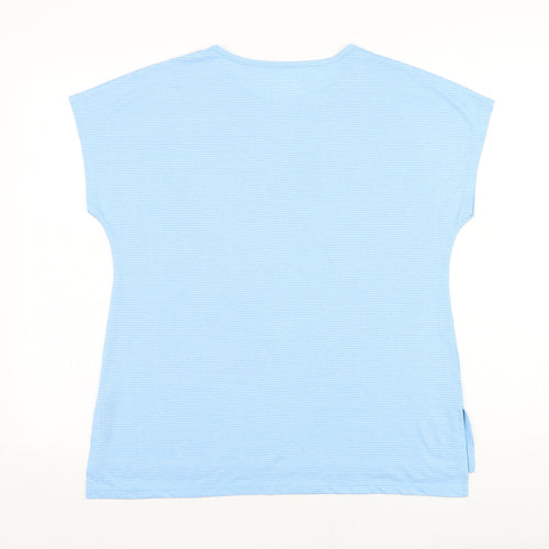 Dunnes Stores Womens Blue  Polyester Basic T-Shirt Size M Round Neck Pullover