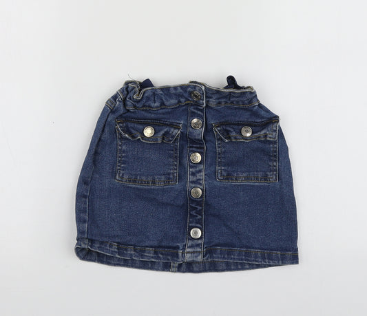 Denim.Co Girls Blue  Cotton Mini Skirt Size 5-6 Years  Regular
