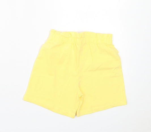 georeg Girls Yellow  Cotton Sweat Shorts Size 5-6 Years  Regular