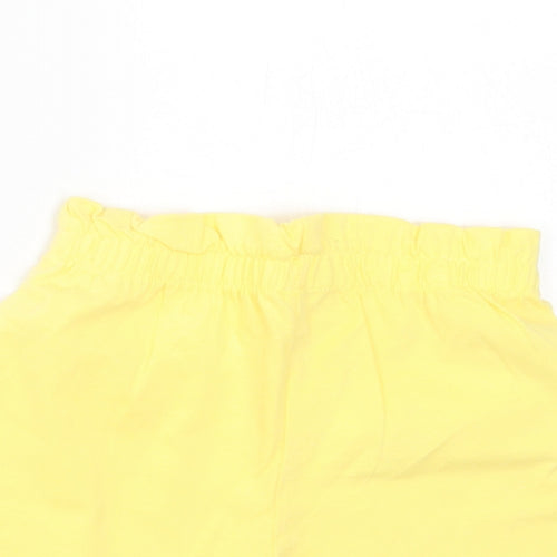 georeg Girls Yellow  Cotton Sweat Shorts Size 5-6 Years  Regular
