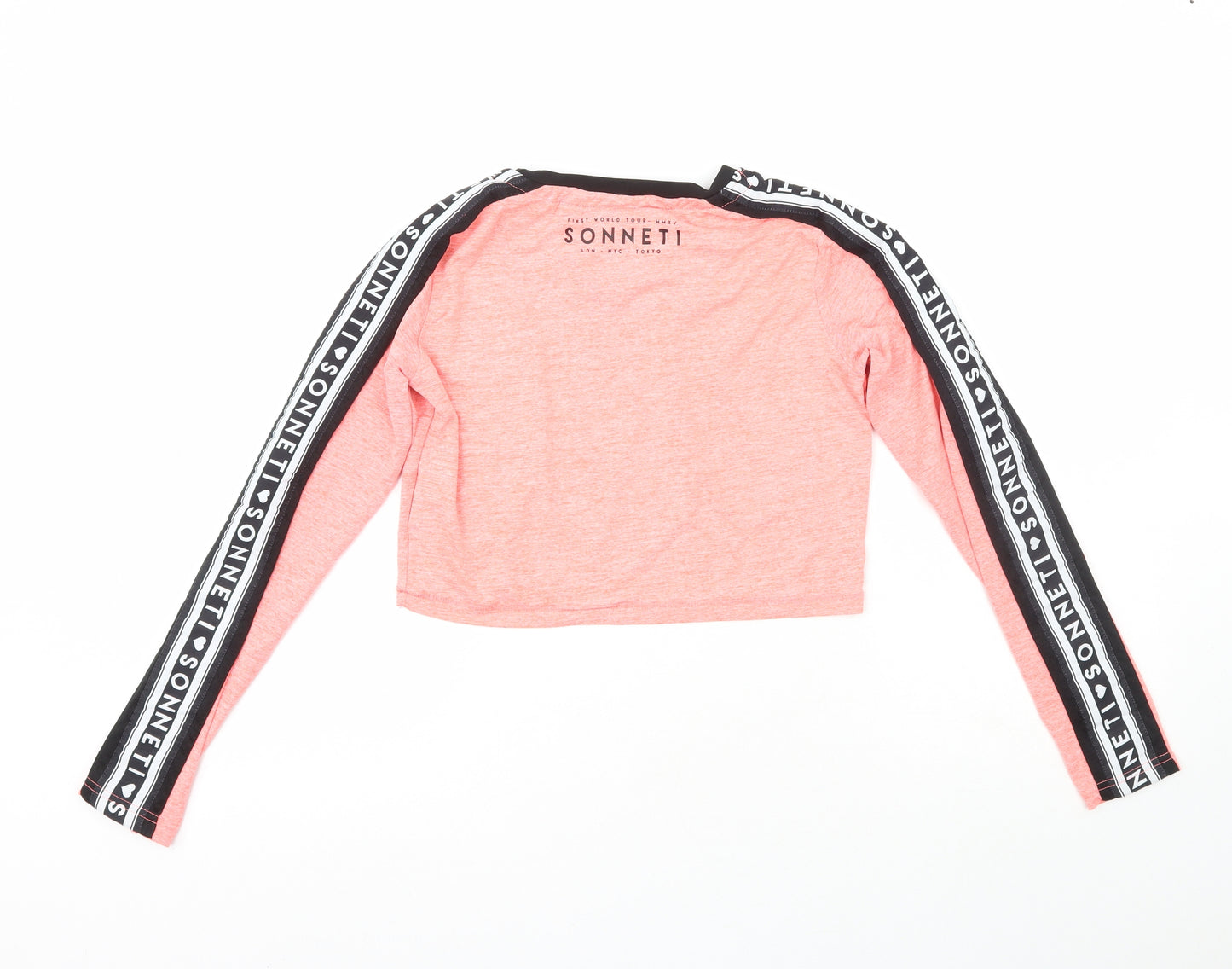 Sonneti Girls Pink  Polyester Cropped Casual Size 13-14 Years Crew Neck  - First World Tour - MMXV Sonneti