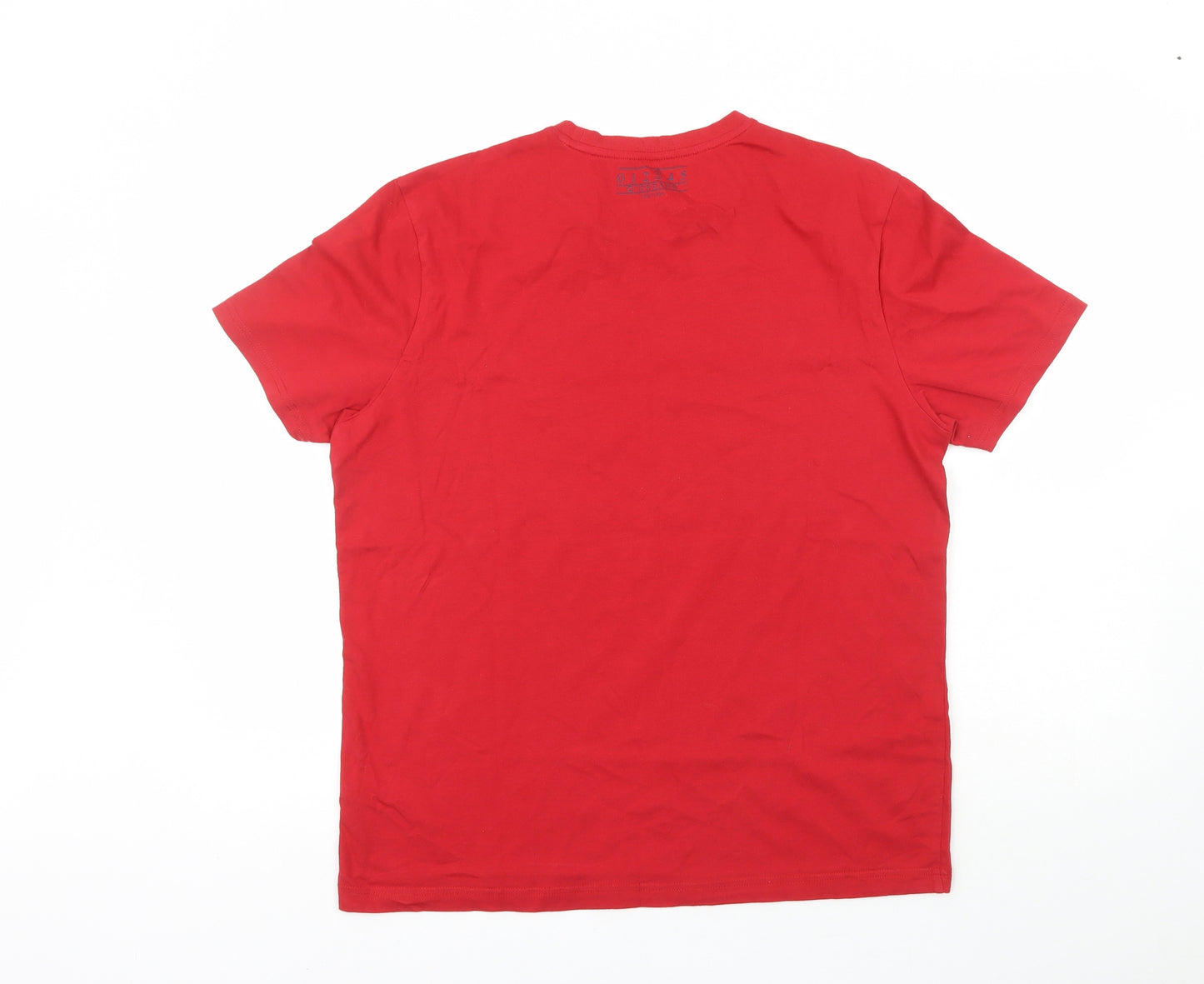 Giordano Mens Red  Cotton  T-Shirt Size L Crew Neck  - Be Confident