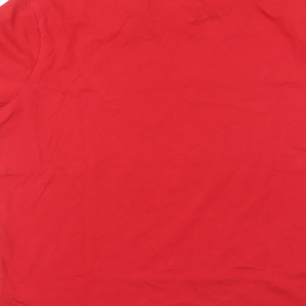 Giordano Mens Red  Cotton  T-Shirt Size L Crew Neck  - Be Confident