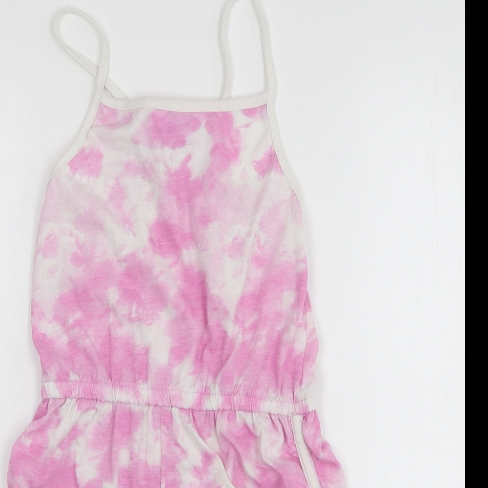 Primark Girls Pink Tie Dye Polyester Playsuit One-Piece Size 8-9 Years