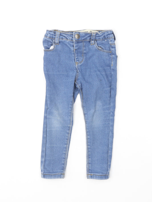 Denim & Co. Girls Blue  Cotton Skinny Jeans Size 2-3 Years  Regular