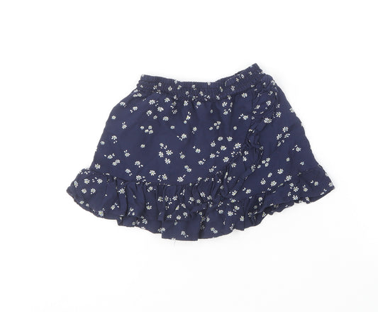 NEXT Girls Blue Floral Viscose Skater Skirt Size 3 Years  Regular