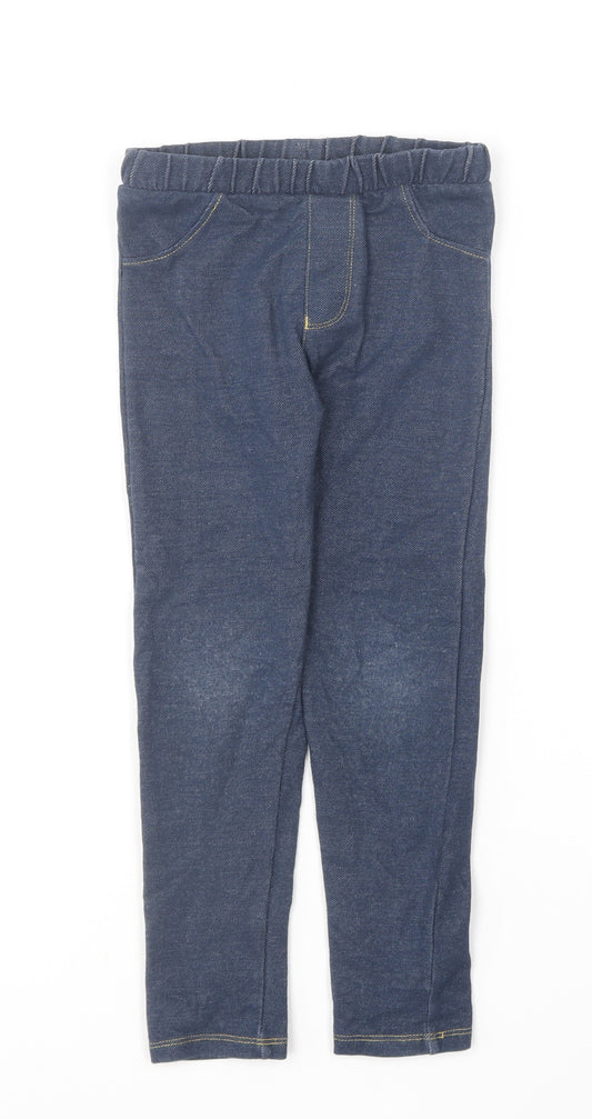 F&F Girls Blue  Cotton Jegging Trousers Size 5-6 Years  Regular