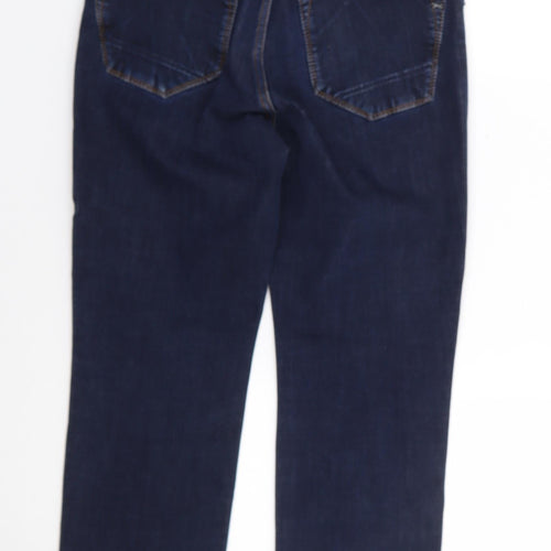 BRAX Mens Blue  Cotton Straight Jeans Size 30 L27 in Regular Zip
