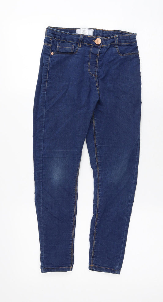 Dunnes Stores Girls Blue  Cotton Tapered Jeans Size 9-10 Years  Regular