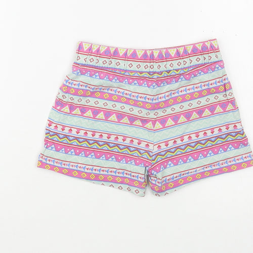 Dunnes Stores Girls Multicoloured Geometric Cotton Bermuda Shorts Size 6 Years  Regular
