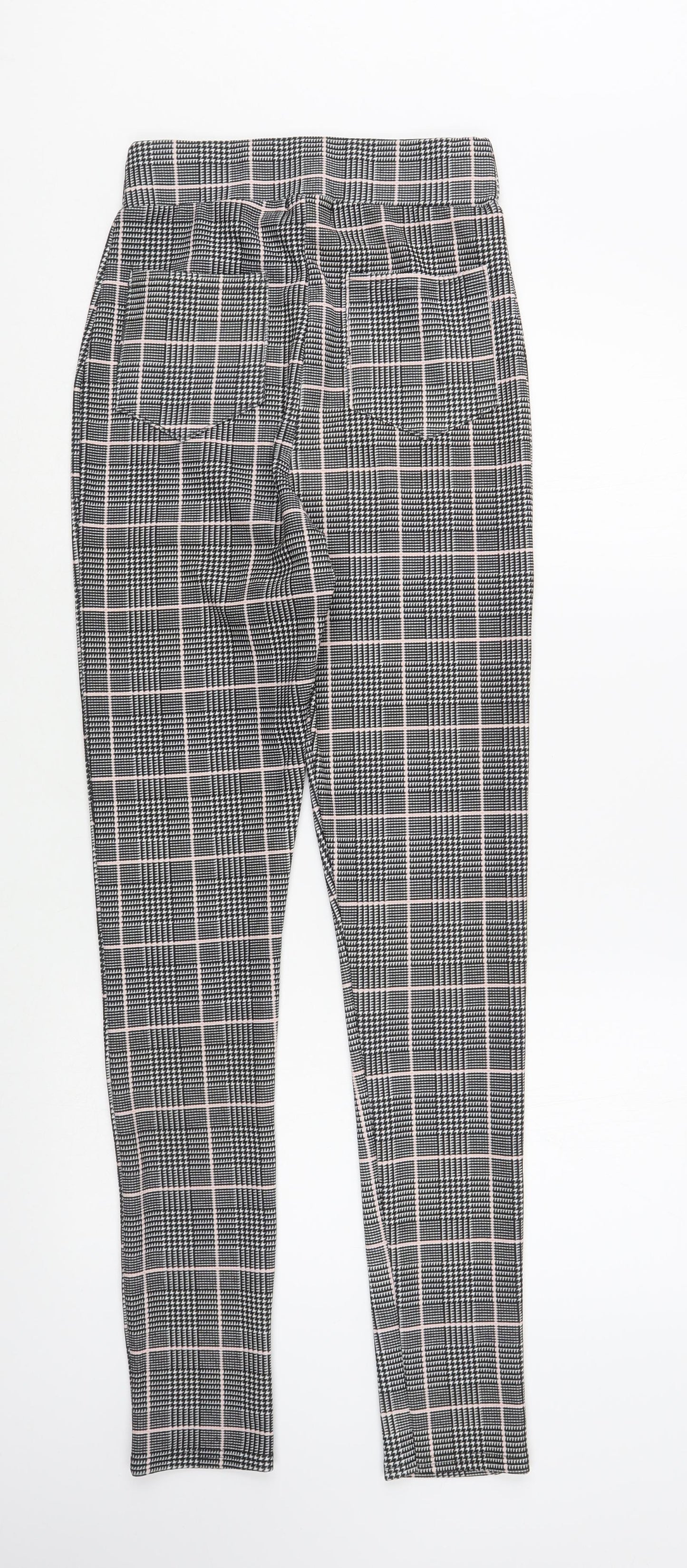 PRETTY LITTLE THING  Womens Grey Plaid Polyester Jegging Leggings Size 4 L32 in
