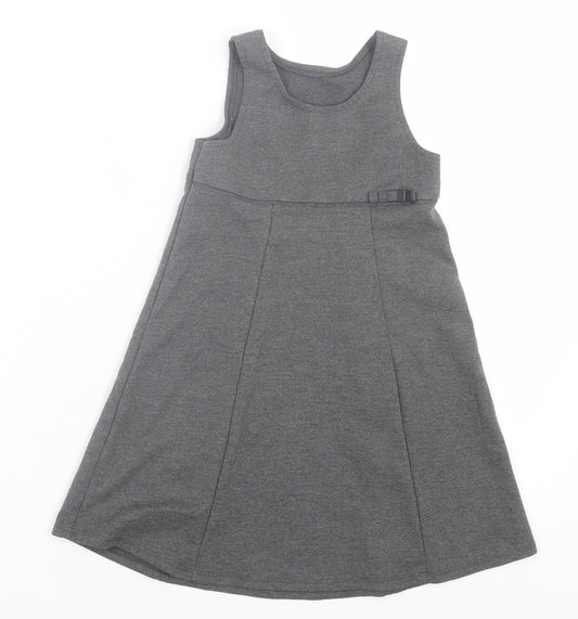Damart Girls Grey  Polyester A-Line  Size 3-4 Years  Crew Neck Pullover - School Wear