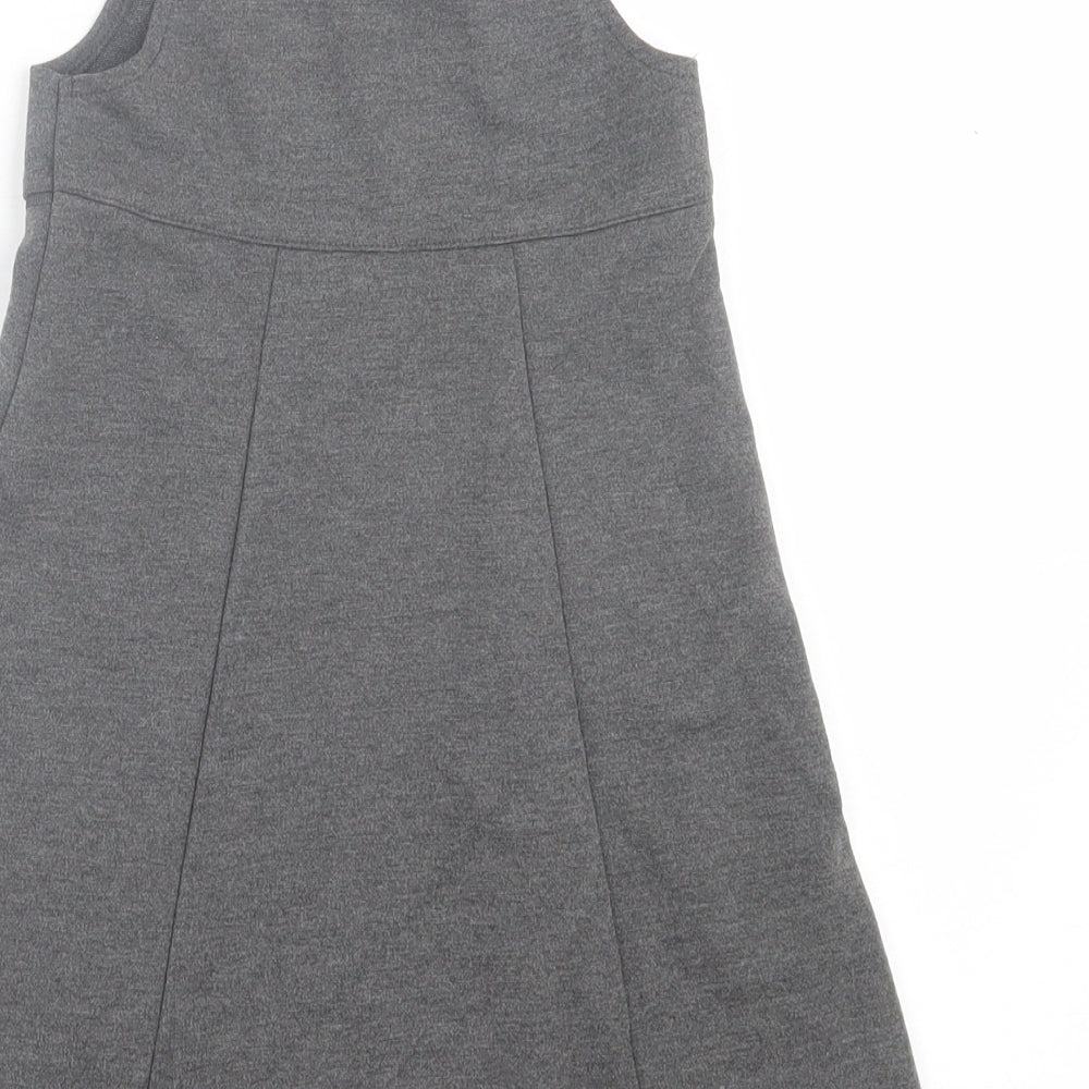 Damart Girls Grey  Polyester A-Line  Size 3-4 Years  Crew Neck Pullover - School Wear