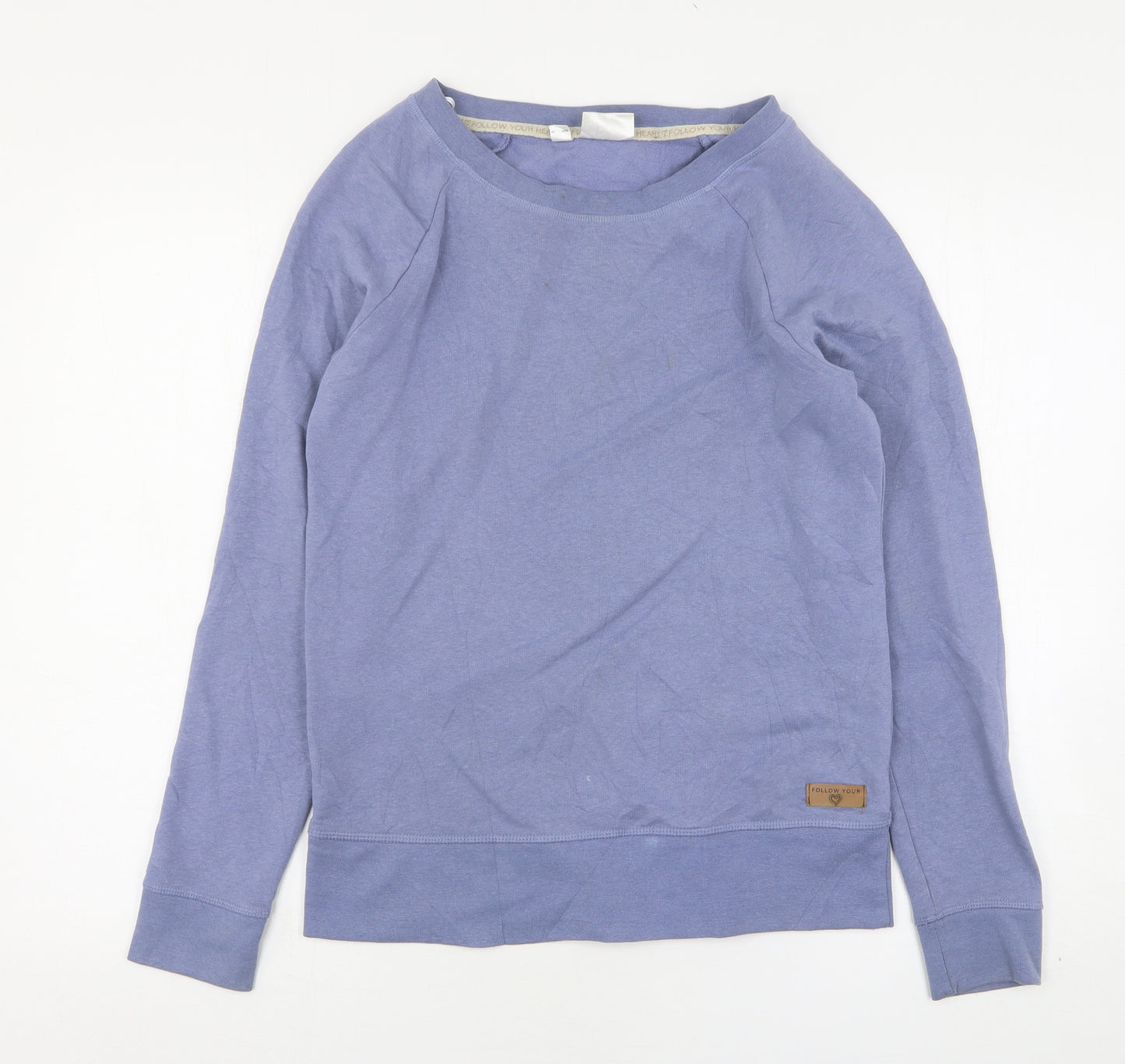 bonprix Womens Blue  Cotton Pullover Sweatshirt Size S