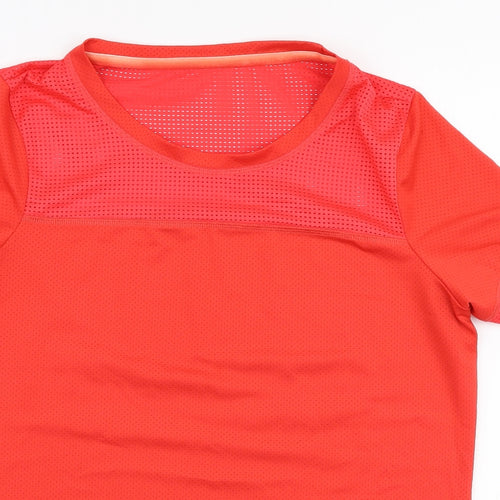 Dunnes Stores Womens Red  Polyester Basic T-Shirt Size M Round Neck Pullover
