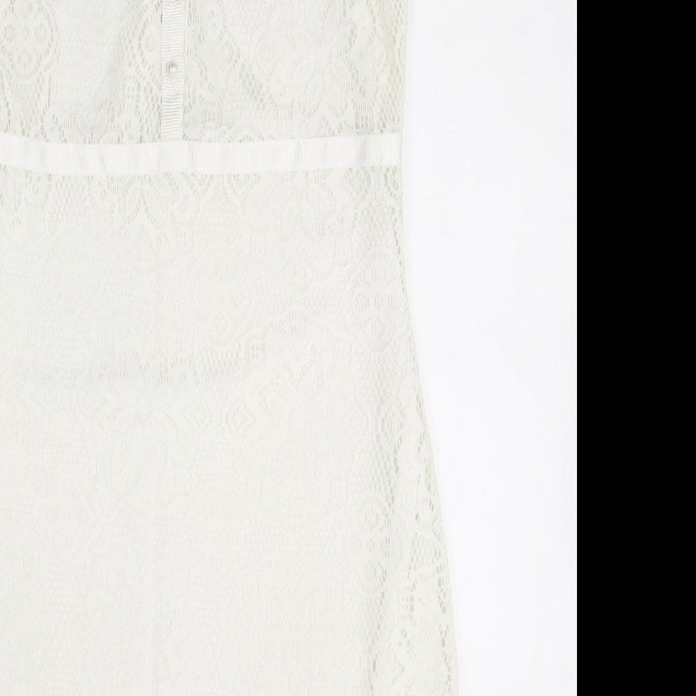 Kaffe Womens Ivory  Polyester A-Line  Size M  Round Neck Zip