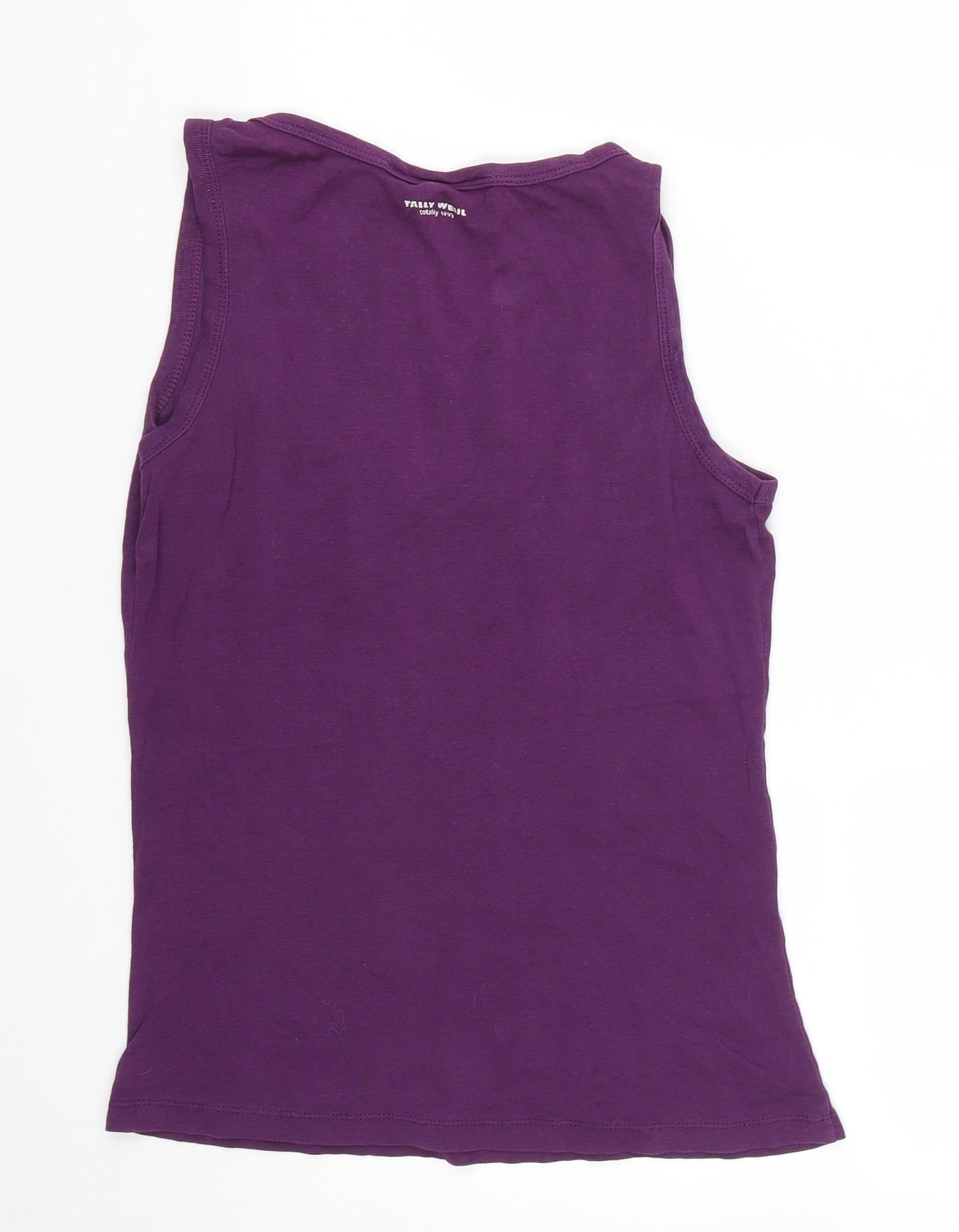 TALLY WEiJL Womens Purple  Polyester Basic Tank Size XL Round Neck
