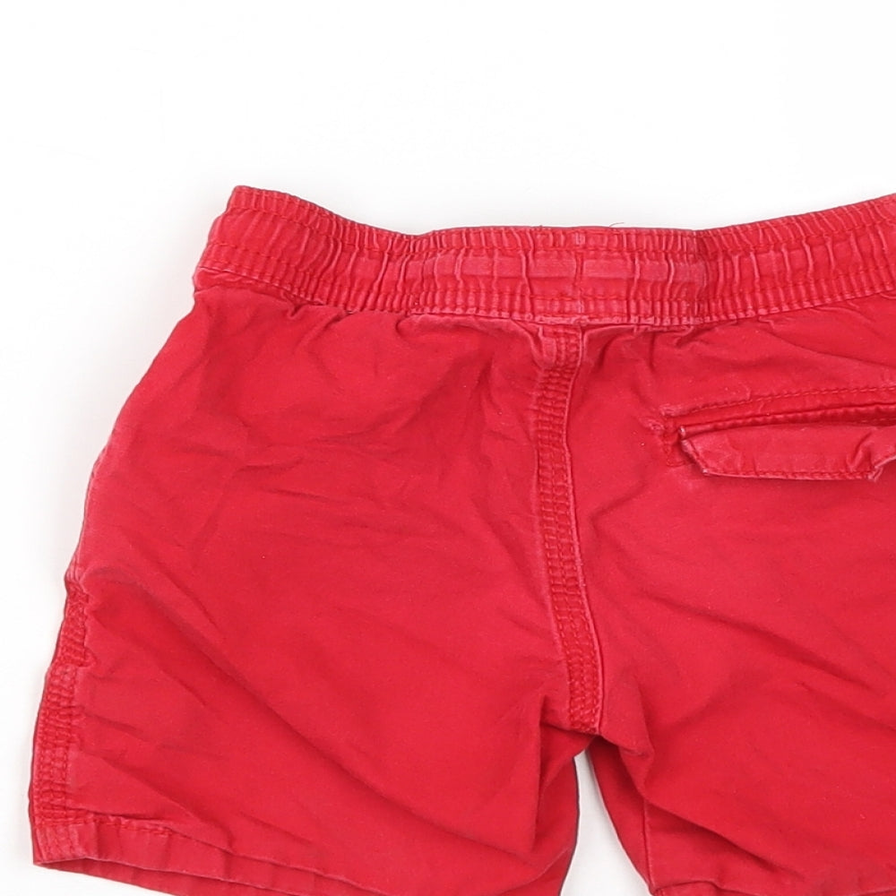 Denim & Co. Boys Red  Cotton Sweat Shorts Size 2 Years  Regular Drawstring