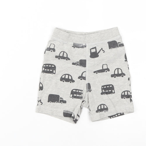 NEXT Boys Grey  Cotton Sweat Shorts Size 2 Years  Regular  - Car Print