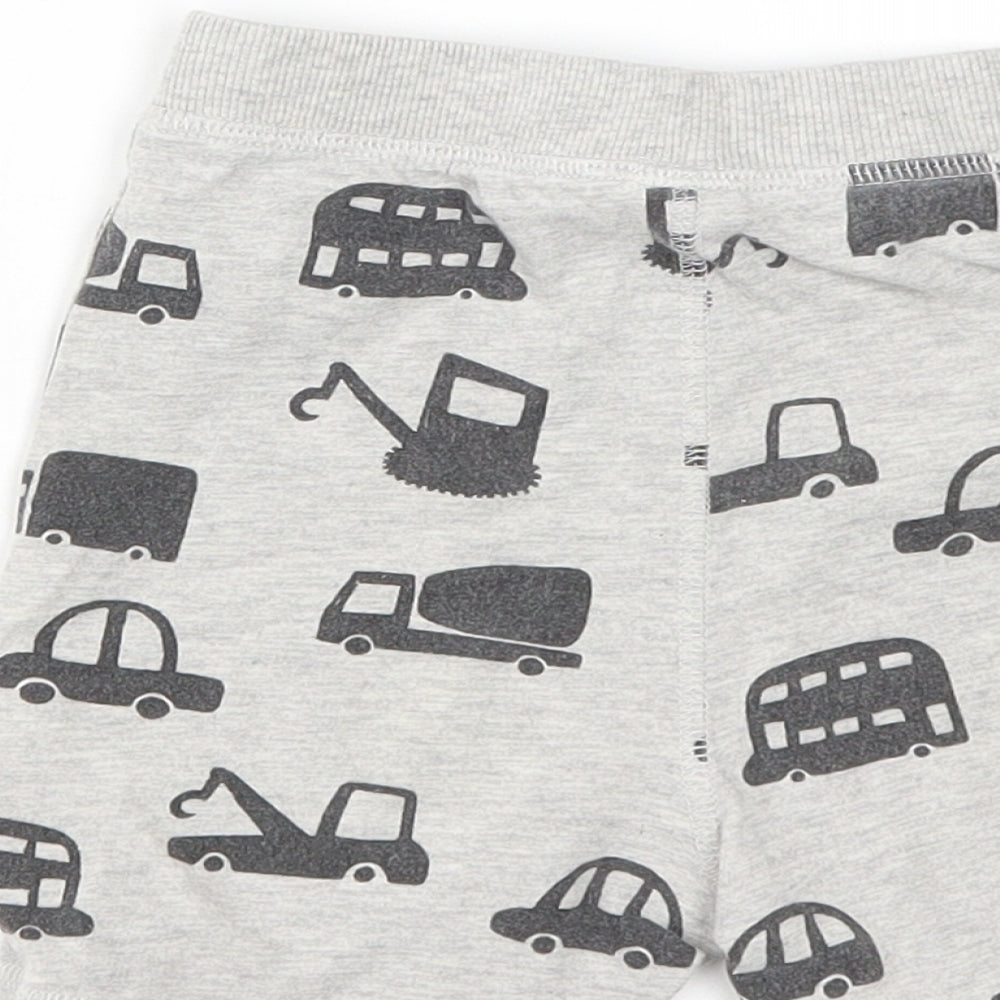 NEXT Boys Grey  Cotton Sweat Shorts Size 2 Years  Regular  - Car Print