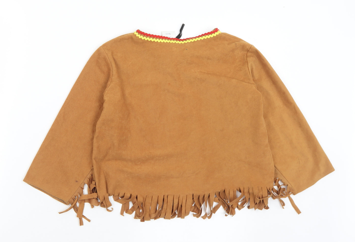 Celia Boys Brown V-Neck  Polyester Pullover Jumper Size 4-5 Years   - Indian Fancy Dress