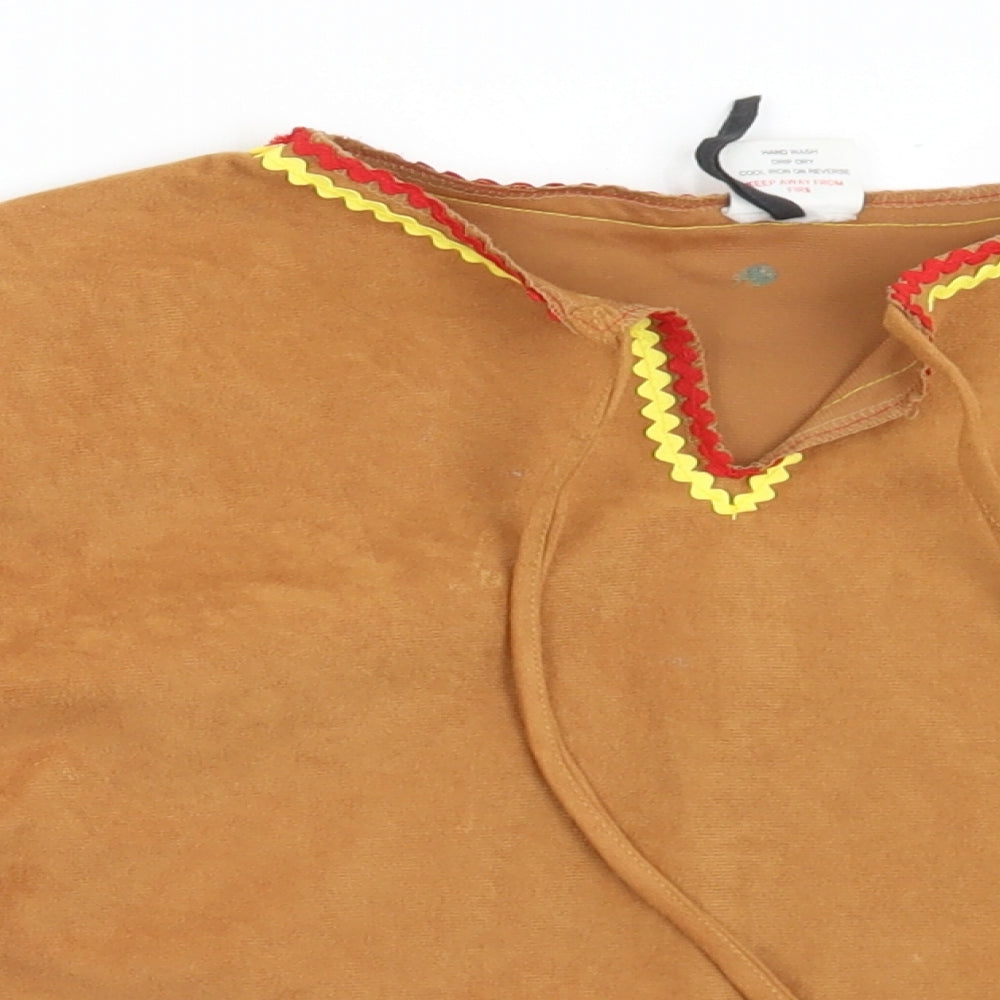 Celia Boys Brown V-Neck  Polyester Pullover Jumper Size 4-5 Years   - Indian Fancy Dress