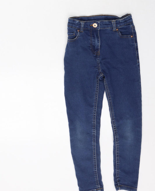 Preworn Girls Blue  Cotton Skinny Jeans Size 5-6 Years  Regular