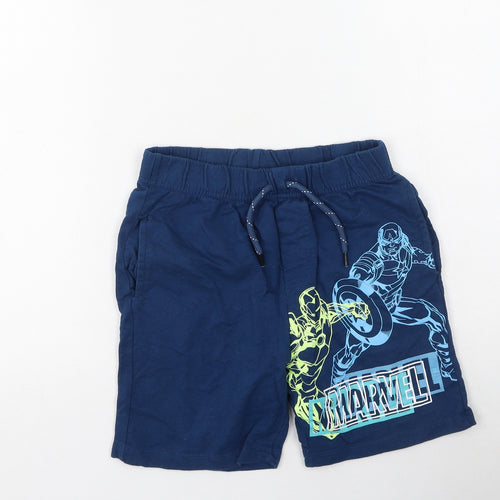 Pep & Co Boys Blue  Cotton Sweat Shorts Size 8-9 Years  Regular  - Marvel