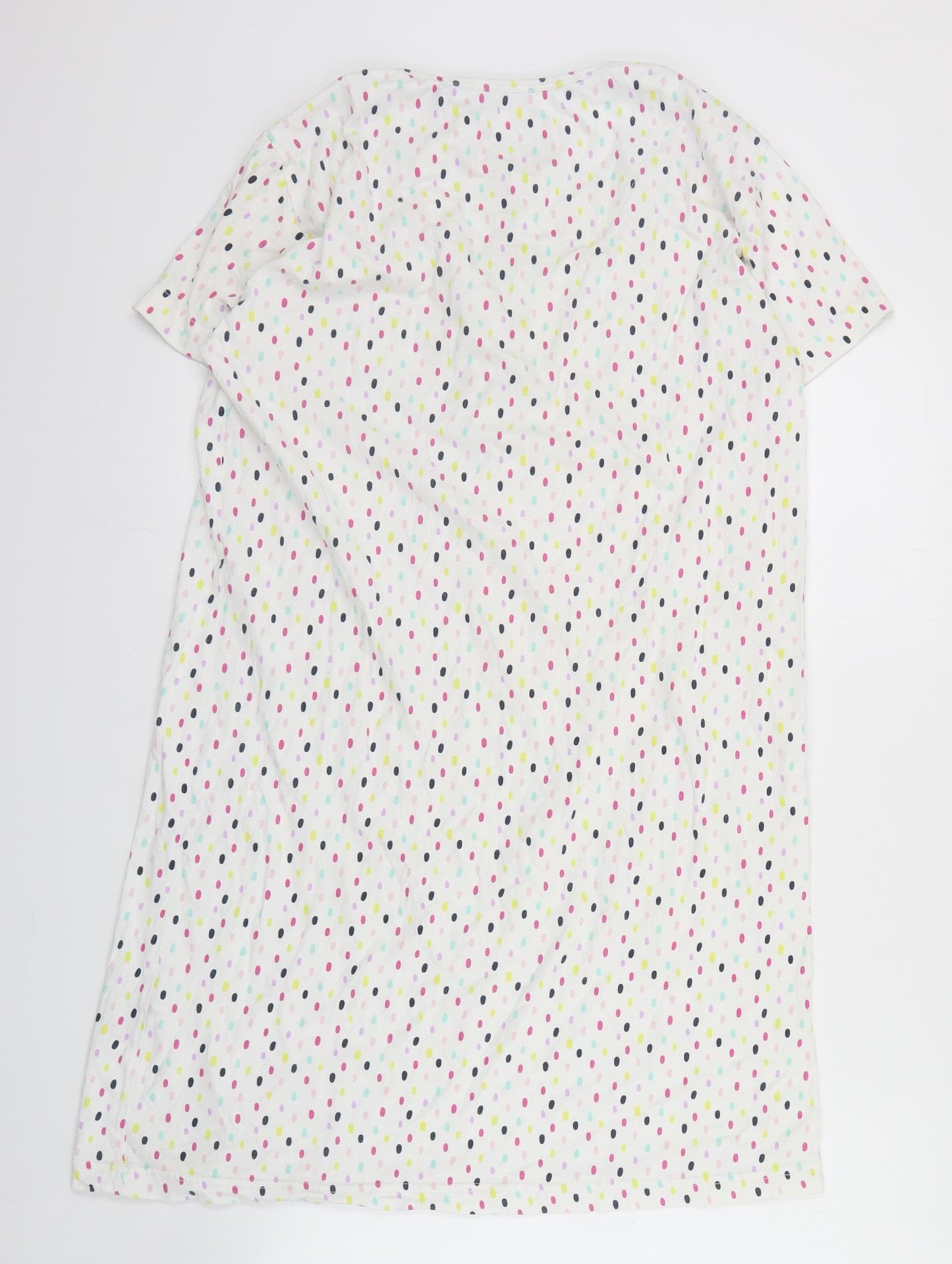 Primark Womens White Polka Dot Cotton Top Dress Size S