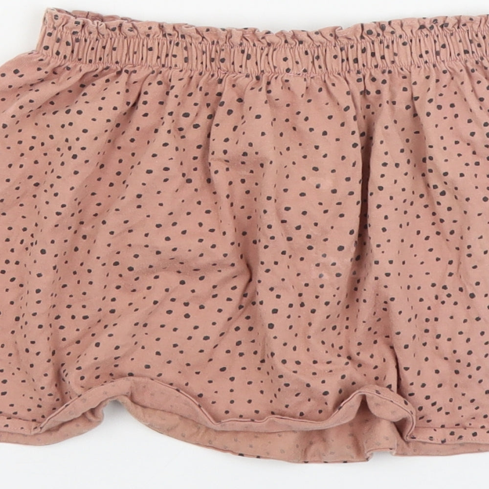 H&M Girls Pink Polka Dot Cotton Skater Skirt Size 3-4 Years  Regular Pull On