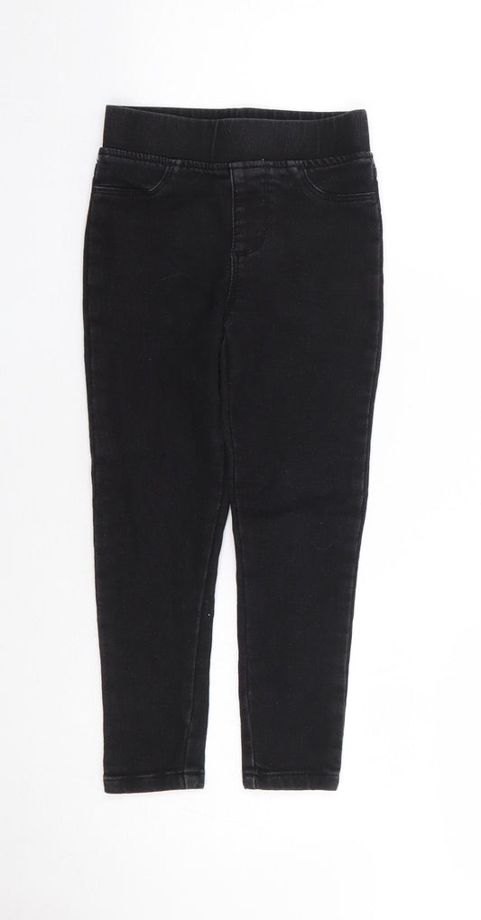 Dunnes Girls Black  Cotton Jegging Jeans Size 4-5 Years L20 in Regular