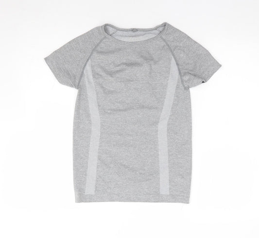 Primark Womens Grey  Polyamide Jersey T-Shirt Size S Round Neck Pullover
