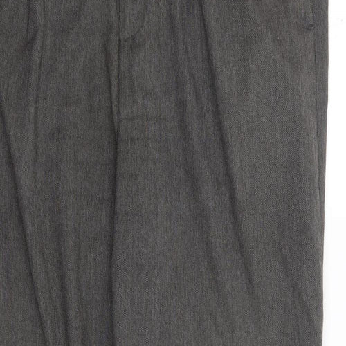 Dunnes Mens Grey  Polyester Trousers  Size 38 L33 in Regular Zip