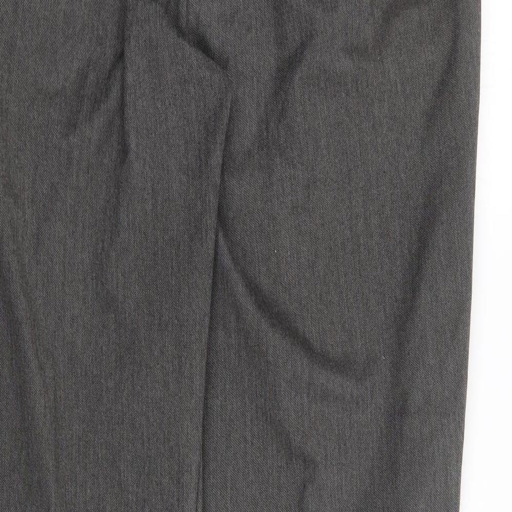 Dunnes Mens Grey  Polyester Trousers  Size 38 L33 in Regular Zip