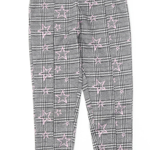 Matalan Girls Pink Houndstooth Polyester Carrot Trousers Size 9 Months  Regular