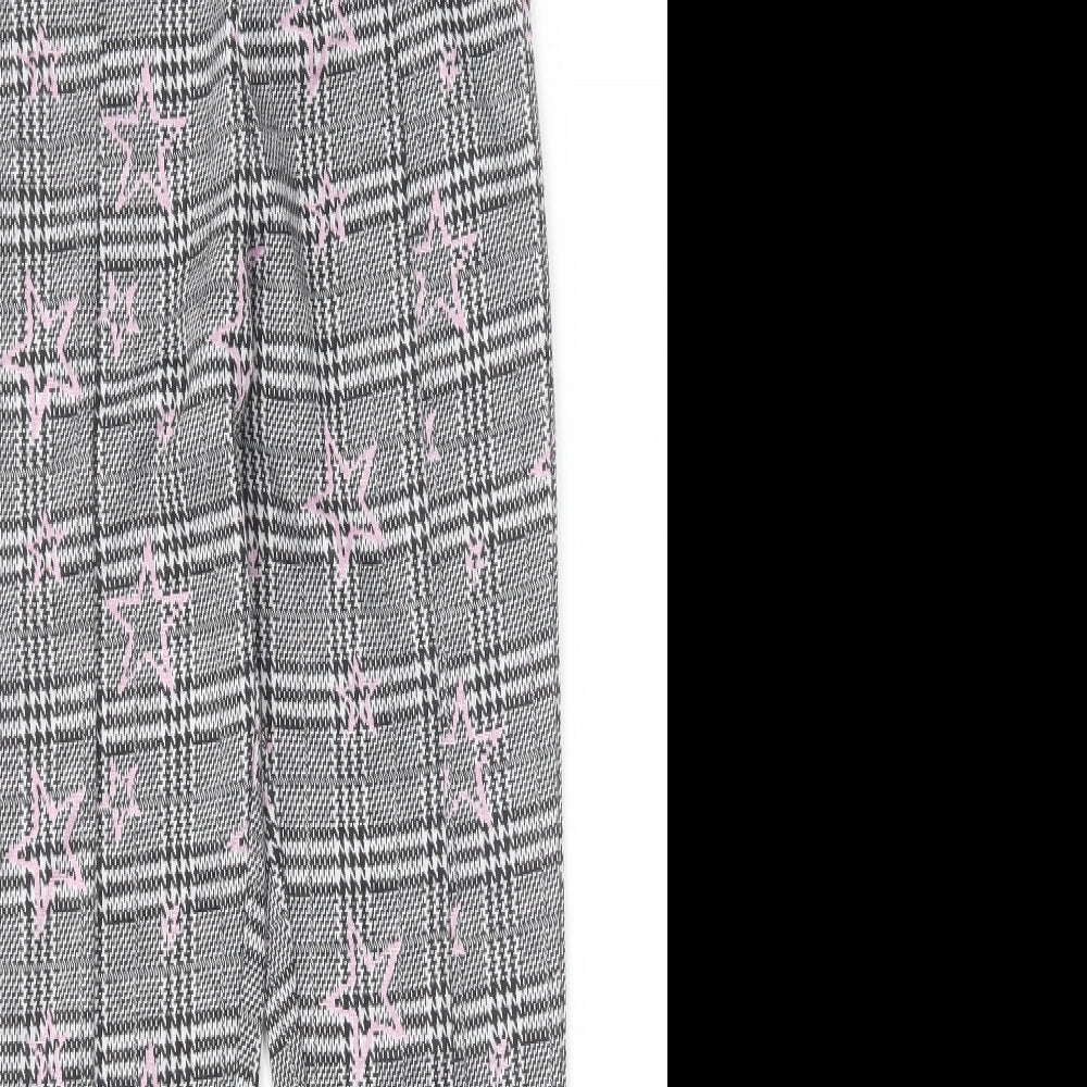 Matalan Girls Pink Houndstooth Polyester Carrot Trousers Size 9 Months  Regular