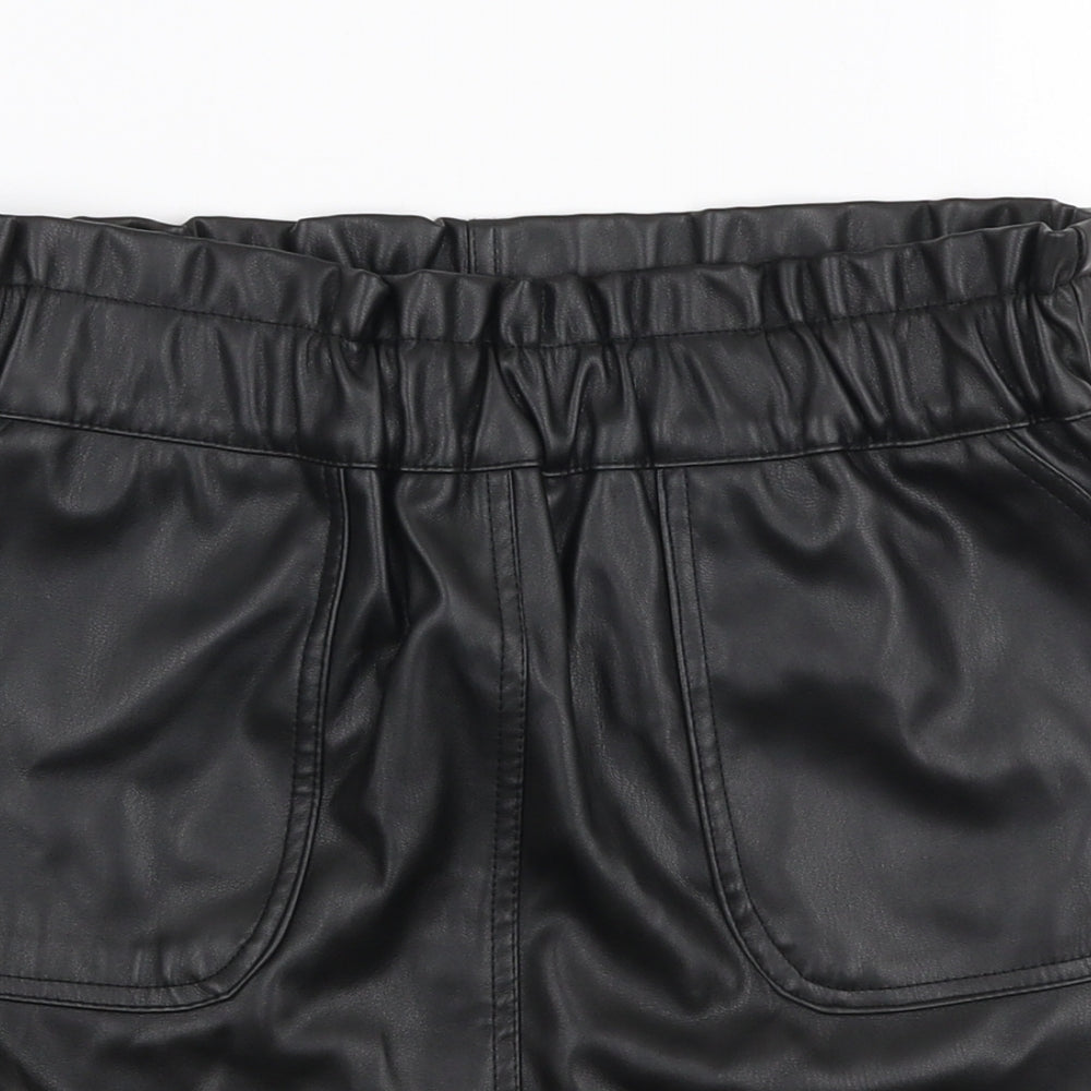 Primark Girls Black  Polyurethane A-Line Skirt Size 11-12 Years  Regular Pull On