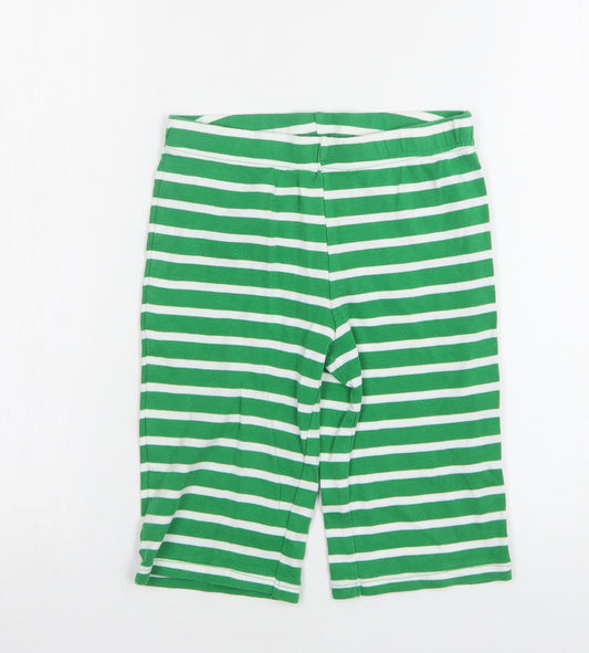 Boden Girls Green Striped Cotton Biker Shorts Size 10 Years  Regular
