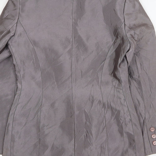 Gina  Womens Silver  Acetate Jacket Suit Jacket Size 10