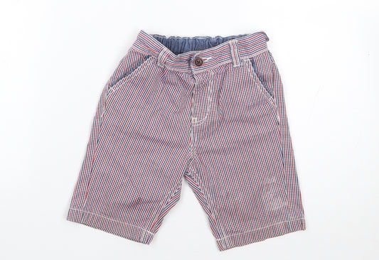 George Boys Red Check 100% Cotton Chino Shorts Size 3-4 Years  Regular