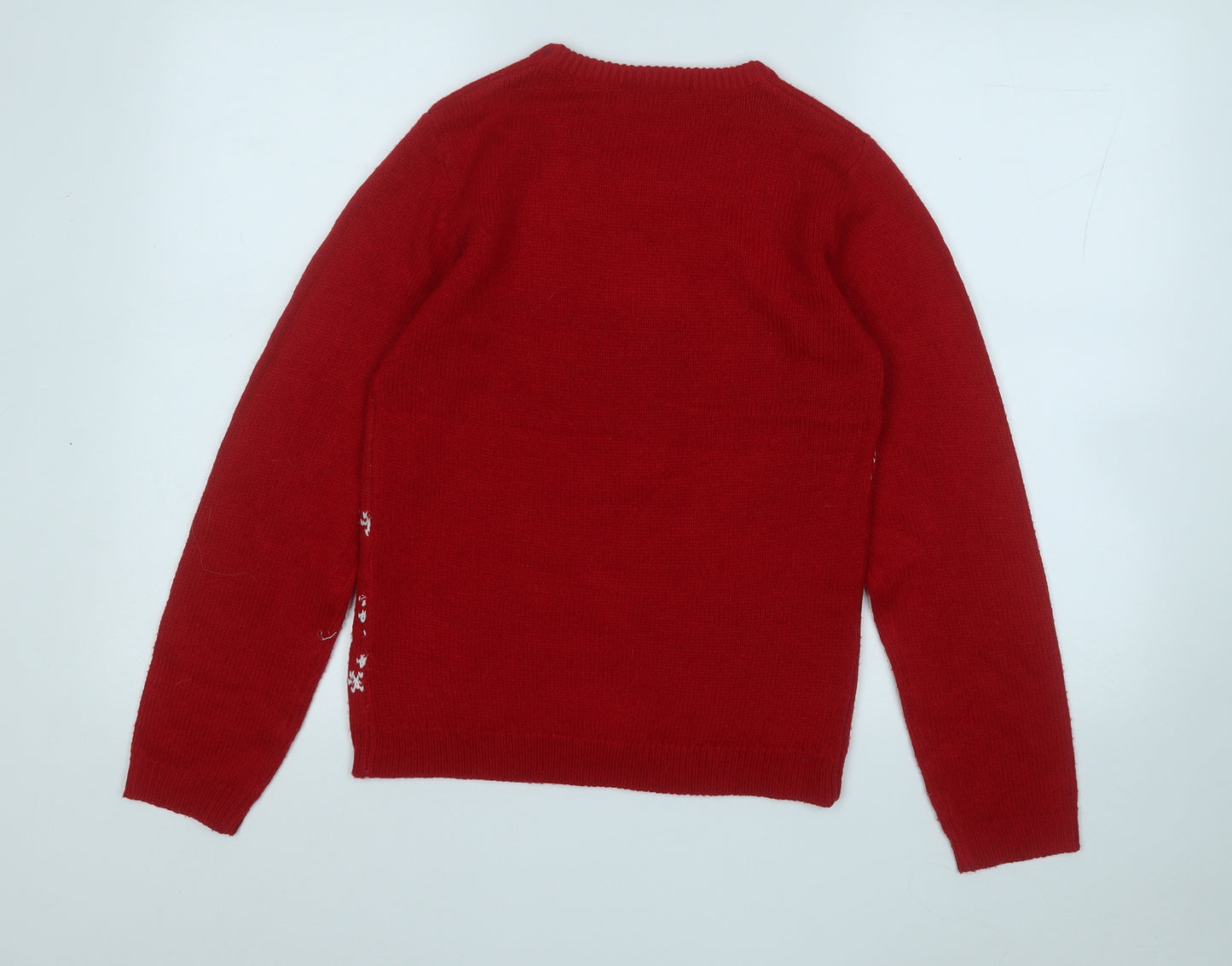Pep&Co Boys Red Round Neck  Acrylic Pullover Jumper Size 12 Years   - Christmas Jumper