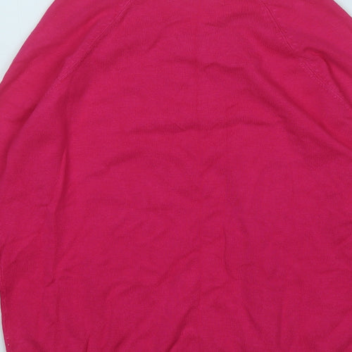 Sfera Womens Pink Round Neck  Acrylic Pullover Jumper Size L