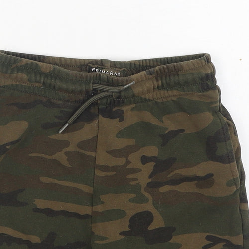 Primark Boys Green Camouflage Cotton Sweat Shorts Size 6-7 Years  Regular Tie