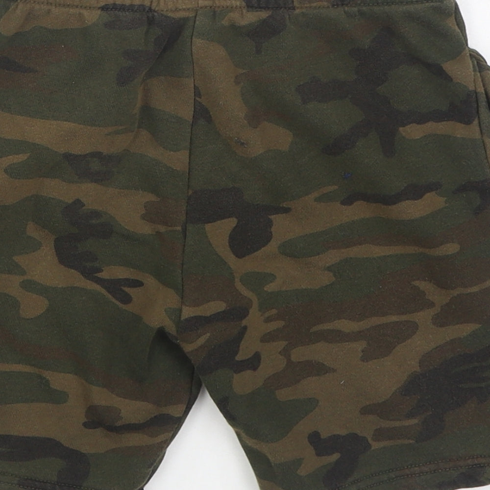 Primark Boys Green Camouflage Cotton Sweat Shorts Size 6-7 Years  Regular Tie