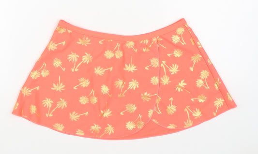 George Girls Orange Geometric Polyester A-Line Skirt Size 10-11 Years  Regular  - Swim skirt