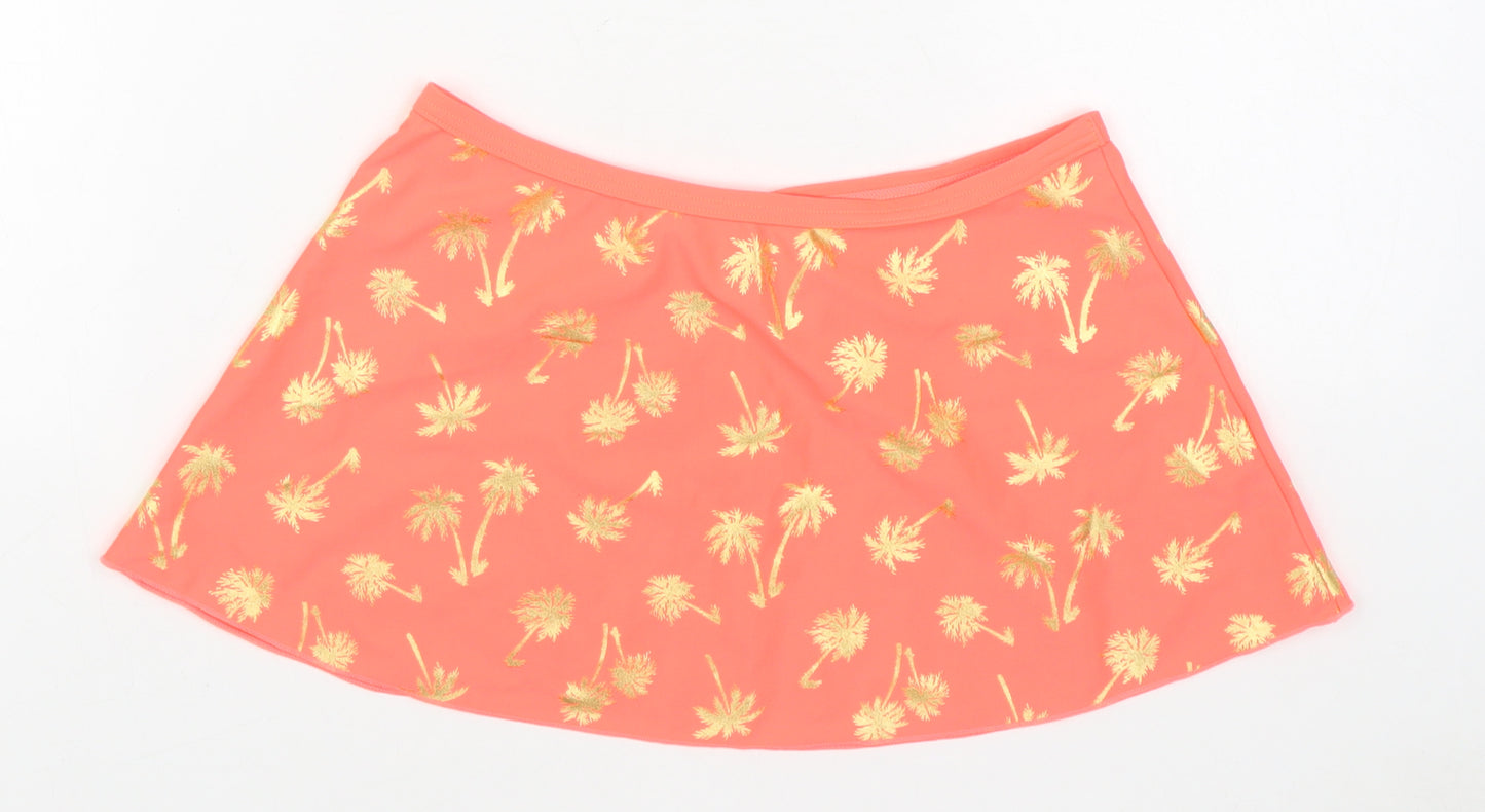 George Girls Orange Geometric Polyester A-Line Skirt Size 10-11 Years  Regular  - Swim skirt