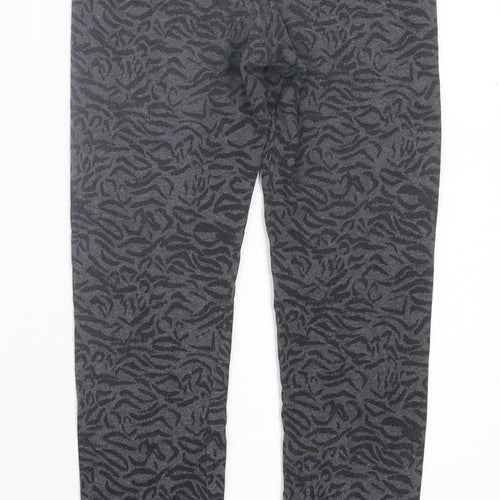 F&F Girls Grey Geometric Cotton Capri Trousers Size 9-10 Years  Regular Pullover